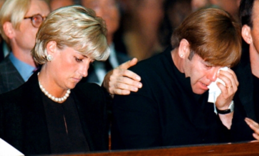 Princess Diana and Elton John By Gianni's Funeral